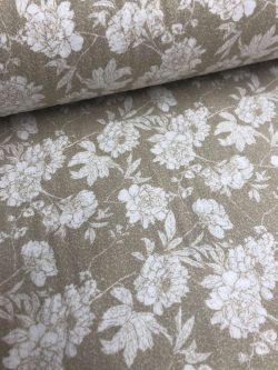 Ύφασμα φανέλα Φλοράλ Μπεζ 13383