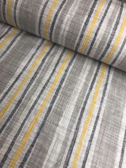 Σεντονόπανο Ριγέ Γκρι Κίτρινο 14208