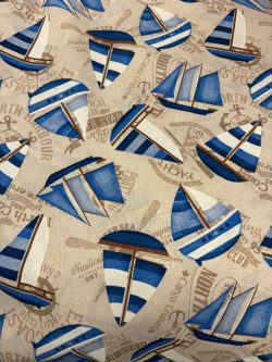 Λονέτα Ναυτικό Μπεζ Φόντο 14975