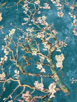 Καραβόπανο Αμυγδαλιά Van Gogh Πετρόλ Με Ψηφιακή Εκτύπωση 14978